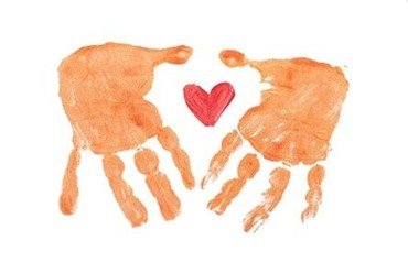 Malet billede af hænder